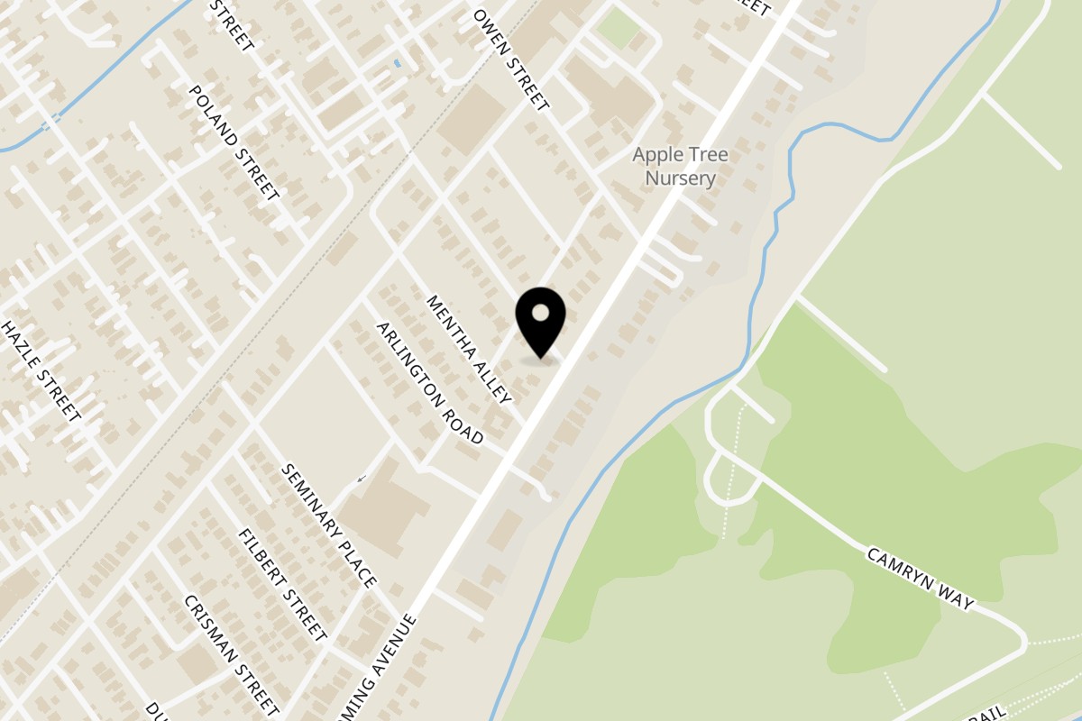 Map showing the location of cafeapizza on 1634 Wyoming Avenue in Forty Fort